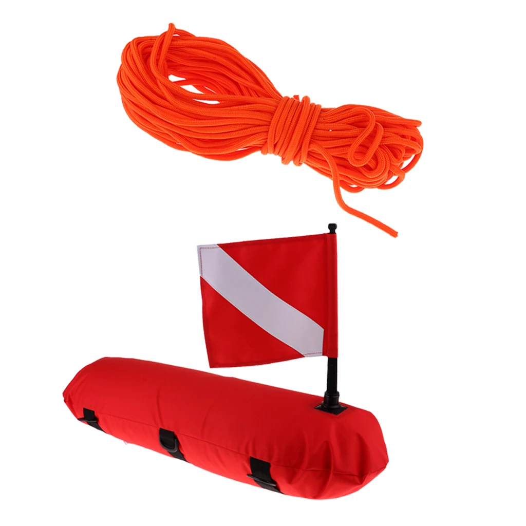 Надувной поплавок для дайвинга под водой с флагом Bouy + оранжевая линия 100 футов