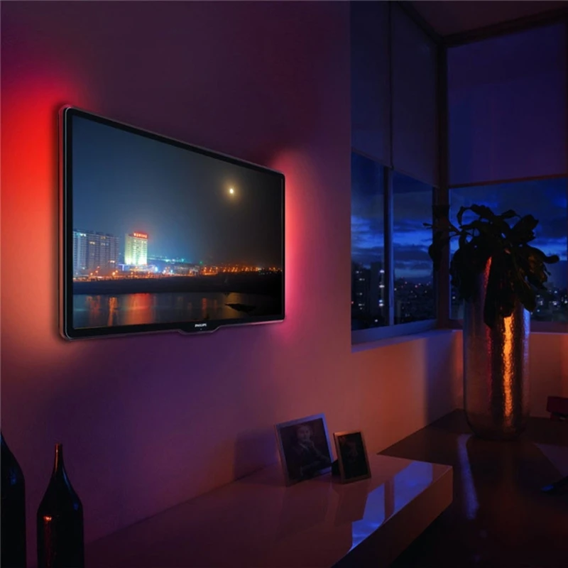 

2021 New DC 5V USB 30 LED/m 5050 RGB Non Waterproof Flexible LED Strip Light TV Back Lighting+24 Key Remote