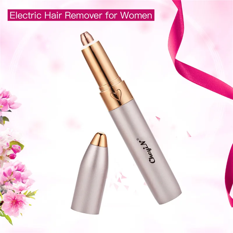 

Electric Eyebrow Trimmer Face Hair Remover Lady Lip Hair Razor Women Epilator Stainless Steel Cutter Hair Removal Pen with Light