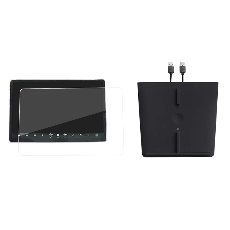 

Car 10W Wireless Charger For Tesla Model 3 Center Console Charging Pad & Clear Tempered Glass Screen Protector