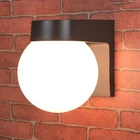 Современный светодиодный уличный светильник для крыльца в стиле лофт, черно-белый акриловый абажур из поликарбоната молочного цвета, уличная настенная лампа с шариками E27, светильник вверх и вниз