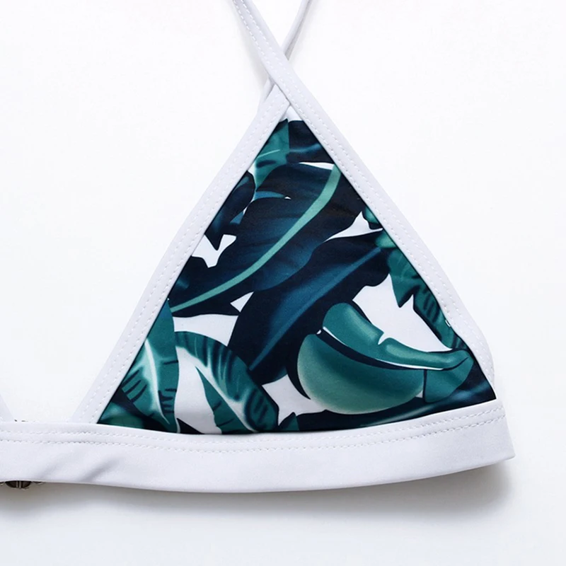 

2021 New Printed Swimsuit European and American Fashion Sexy Bikini Floral Quick-Drying Tight Backless High Elasticity Dura