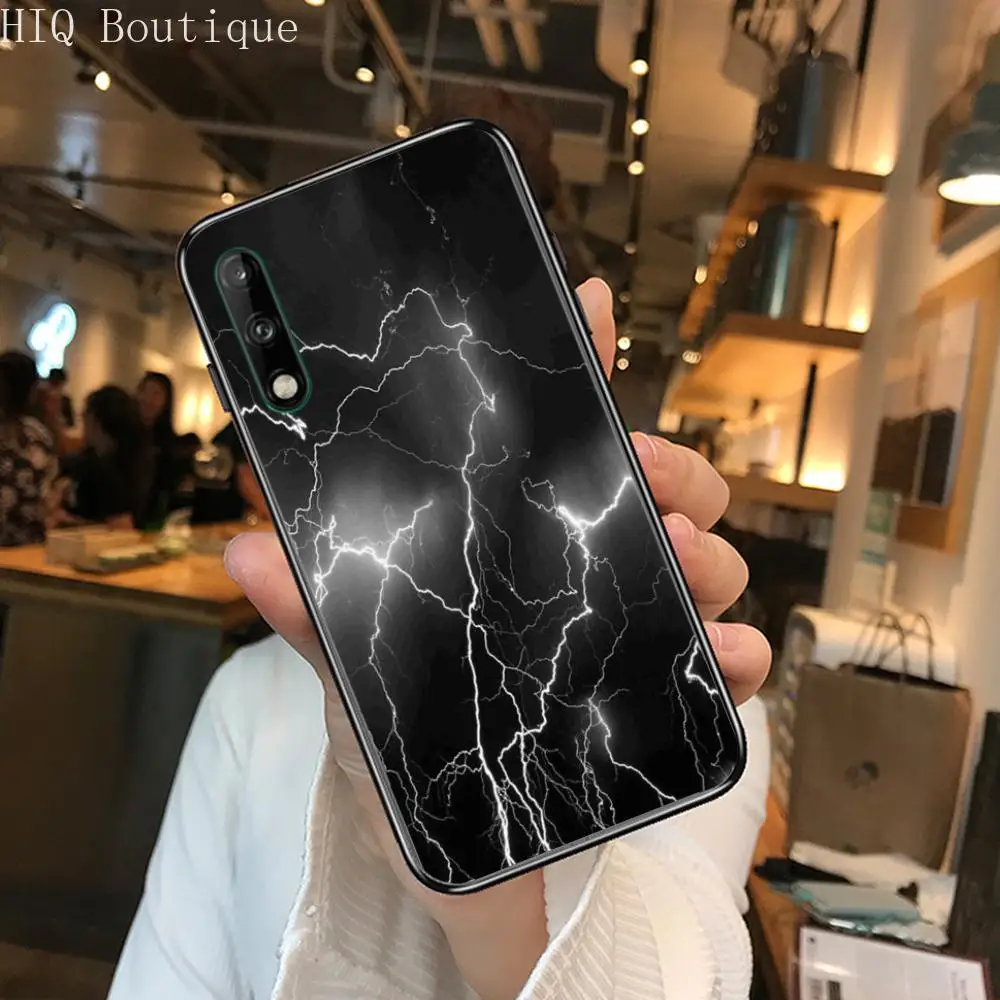 

Strange wallpaper Clear Phone Case For Huawei Y 5 6 7 8 9 A P S Pro 2020 2019 Black Etui Coque Hoesjes Comic Fashion