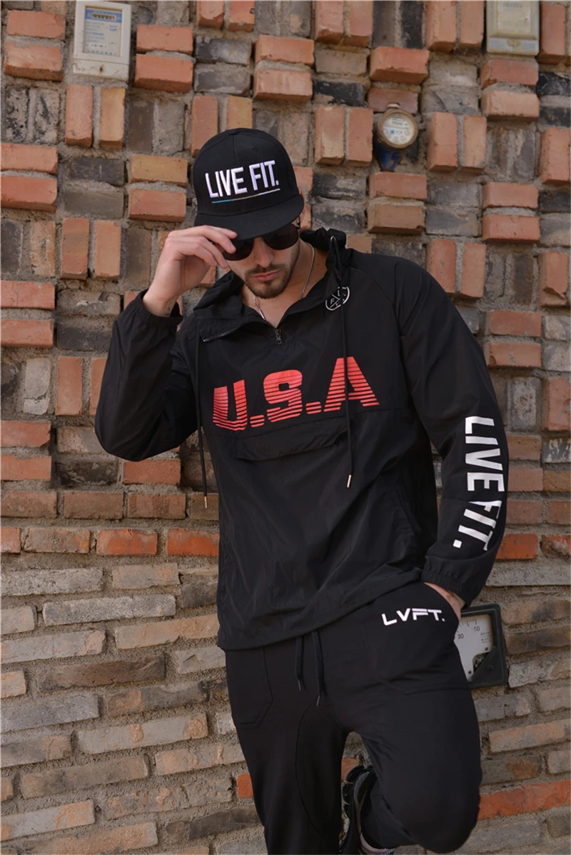 Тканые мужские толстовки на молнии с воротником свитшоты для мужского спортзала