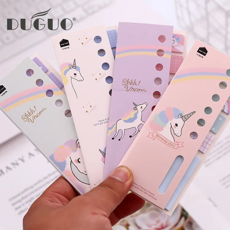 

DUGUO cute stationery Korean version of the unicorn row of animal bookmarks sticky notes N times posted notes cute memo