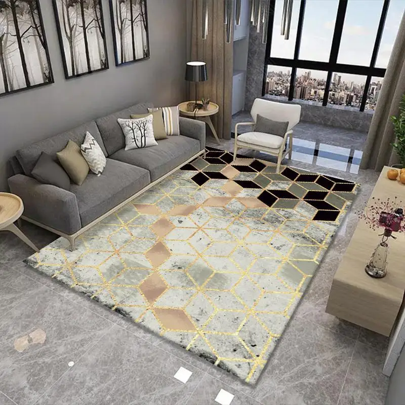 

Modern Printing Carpet Geometry Pattern Large Area Rugs for Home Living Room Parlor Bedroom Decor Anti-Slip Washable Floor Mat