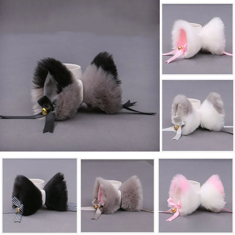 

Animal Cosplay Furry Cat Ears Hairpins Fluffy Plush Cosplay Hair Clips Barrette Halloween Performance Costume Accessories