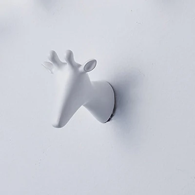 White Elk Настенный крючок-вешалка из смолы, настенный крючок для украшения дома, стойка для животных - Цвет: White Elk