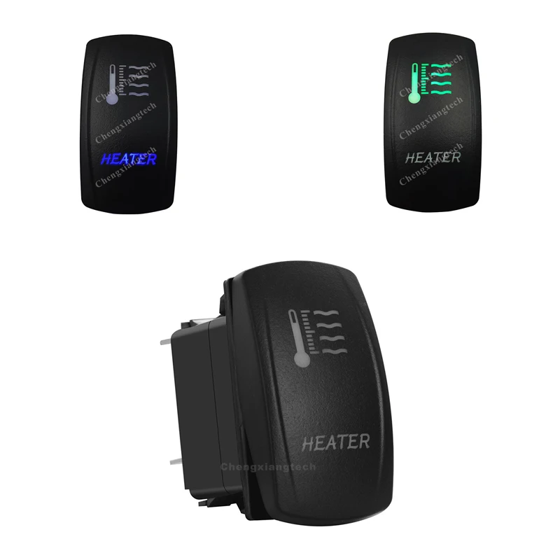 

Up Green & Down Blue Led Light Rocker Switch - HEATER - 3 PIN SPST ON-OFF for Maine Boat Rocker Switch Dashboard Panel