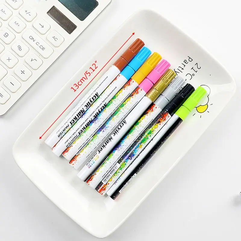 12/18 цветов акриловая краска маркер ручка Набор для DIY альбом стекло Керамика рок