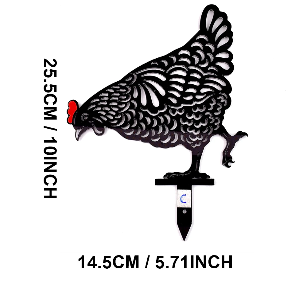 

Chicken Yard Garden Decoration Black Metal Chickens Statue Garden Backyard Lawn Stakes Hen Miniature Figurine Home Outdoor Decor