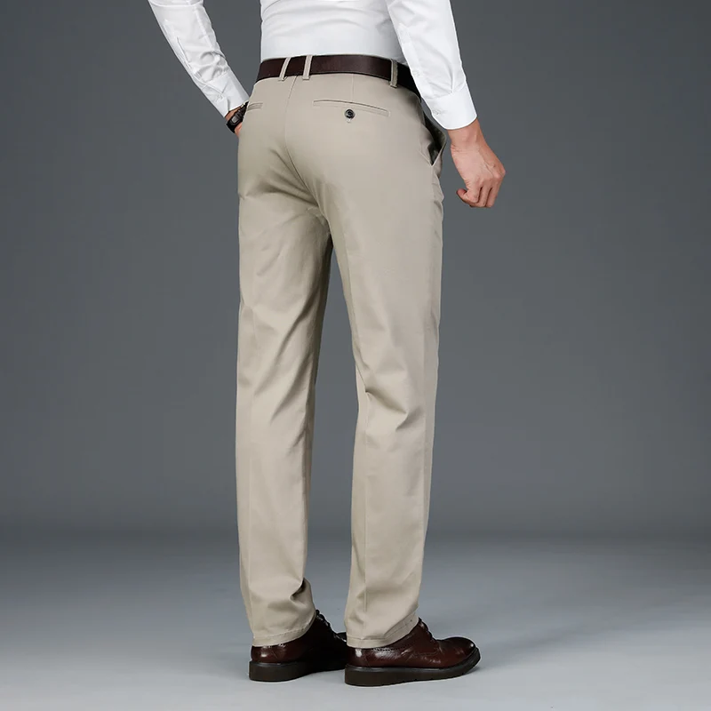 

NIGRITY 2020 Autumn New Fashion Men's Straight-cut Casual Pants Stretch Business Trousers Male Office Pant Plus Big Size 28-42