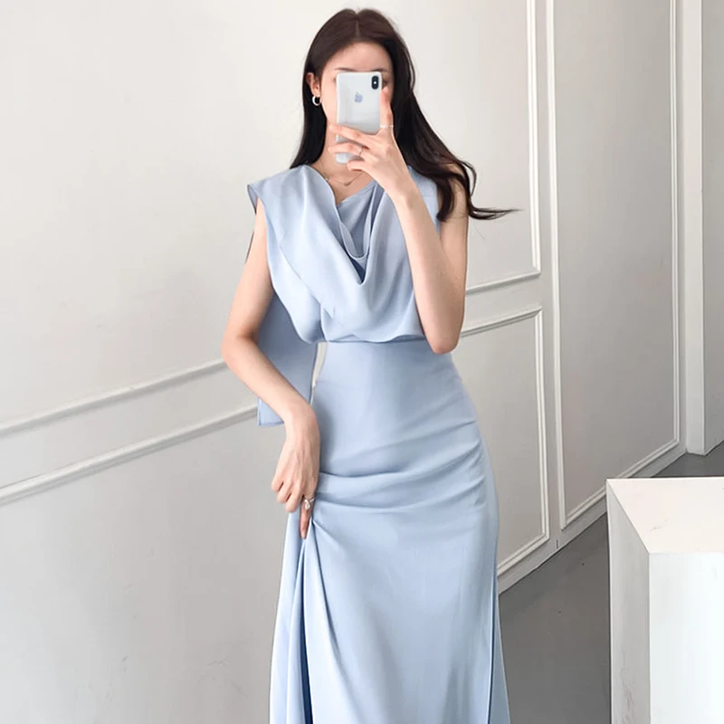 Однотонное элегантное вечернее платье женское винтажное длинное макси шикарная