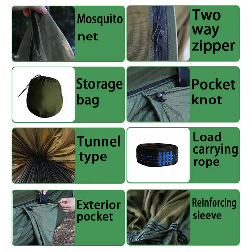 

Outdoor camping mosquito nets parachute cloth automatic quick-opening tent-type with poles mosquito nets anti-mosquito hammock
