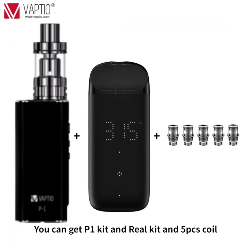 [Отправить 5 шт катушки] электронные сигареты Vaptio P1 TF Vape Kit 50 Вт 2100 мАч встроенный
