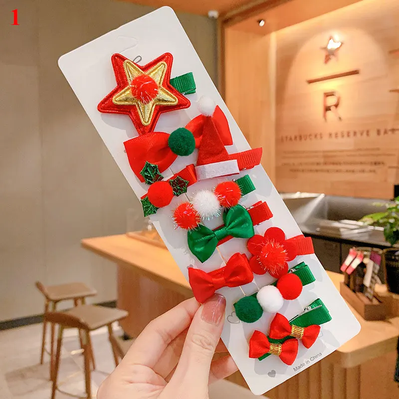 

Fashionable Lovely Children Girl Hairpin Suitable For Daily Life Cute Cartoon Christmas Gift Set Girl Hair Accessories