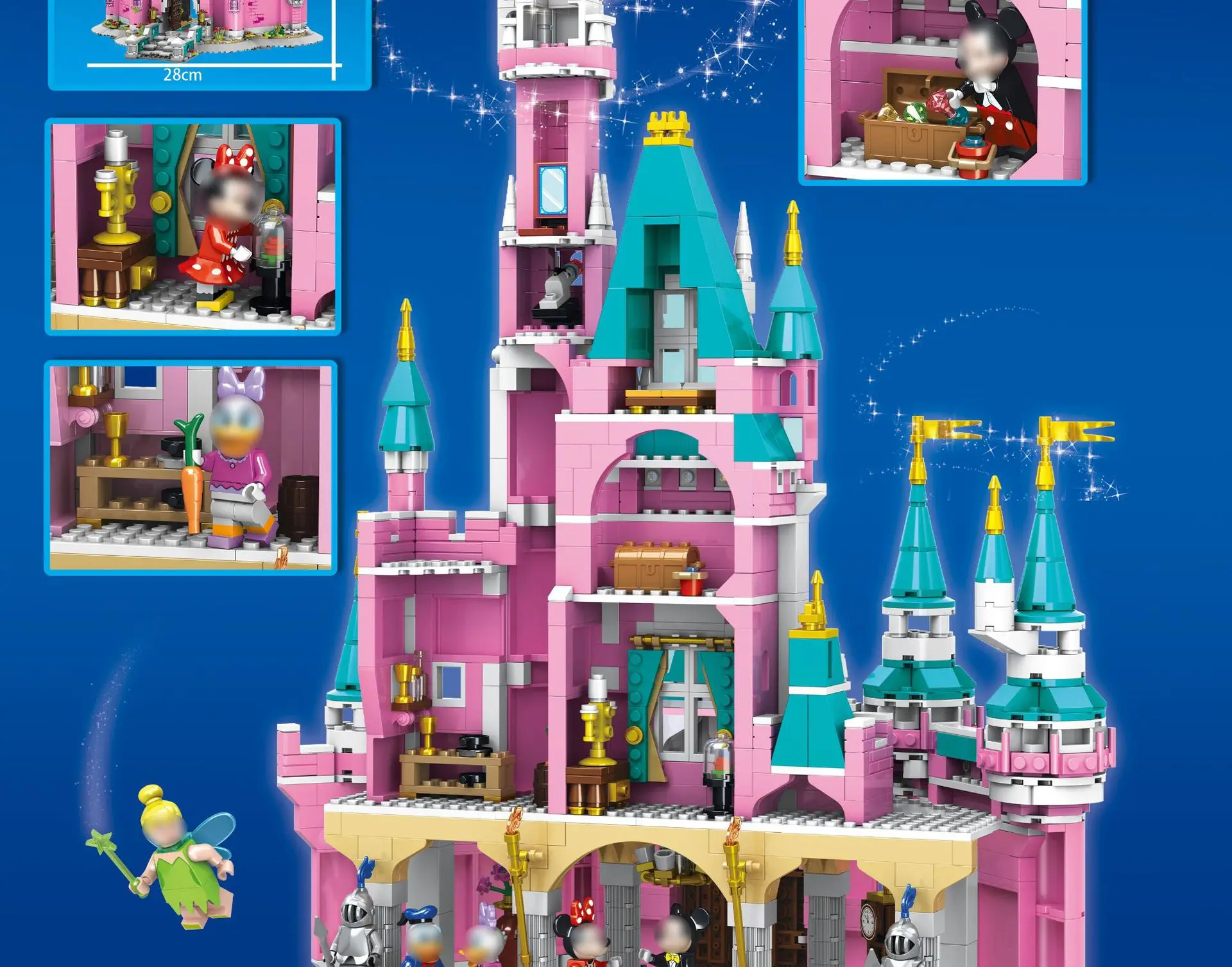 

2020 New Creative Street Sereis Pink Castle Maiden Architecture Model Building Blocks Bricks Christmas Gifts Toys for Kids 9021