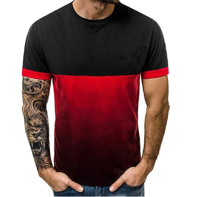 2018 Мужская облегающая повседневная спортивная Однотонная футболка в стиле хип