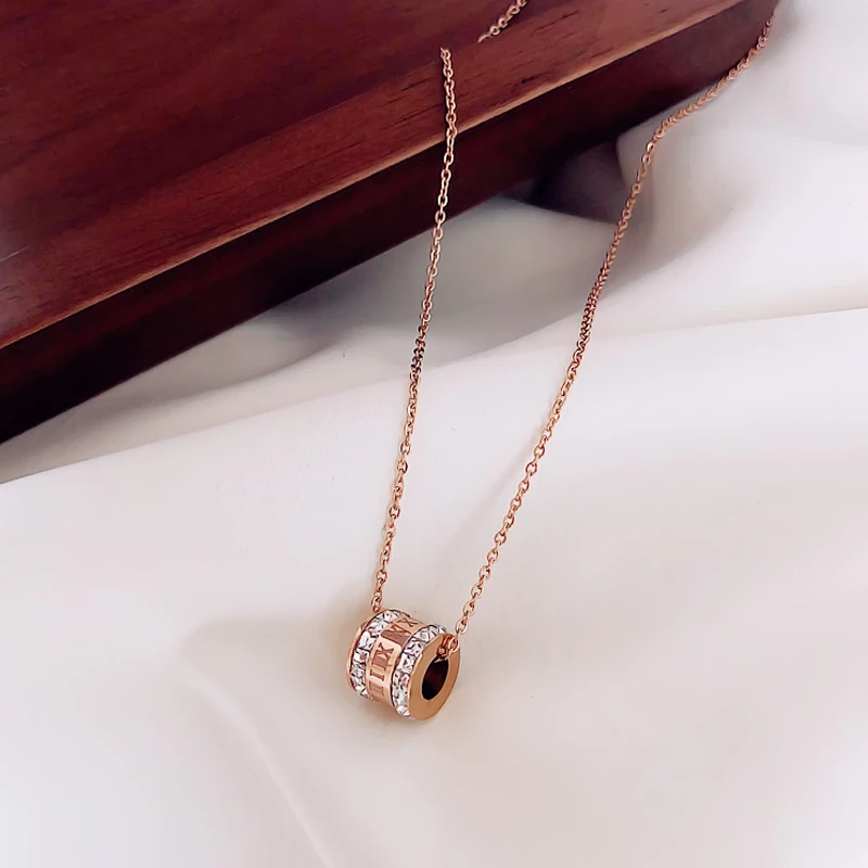 Роскошный известный бренд ювелирное изделие розовое золото из нержавеющей стали