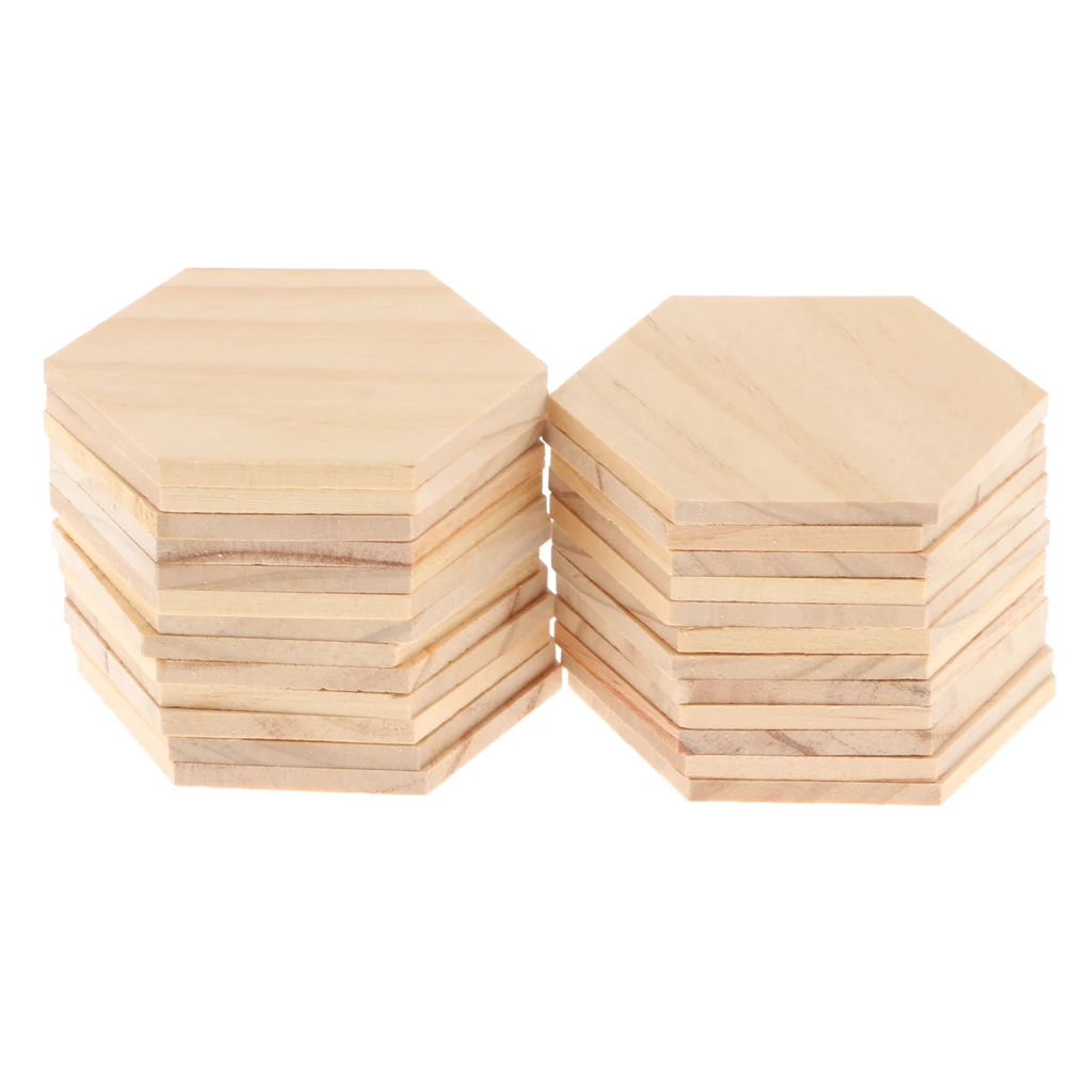 25 9x7.8cm Unfinished Hexagon Wood Pieces for DIY Engraving Carving Crafting Square Plaques Sheets Rustic Decorations | Дом и сад