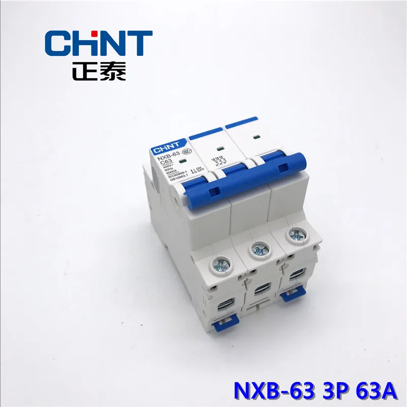 CHNT миниатюрный автоматический выключатель DZ47 NXB 63 Тип C 3P 6A 10A 16A 20A 25A 32A 40A 63A Бытовой