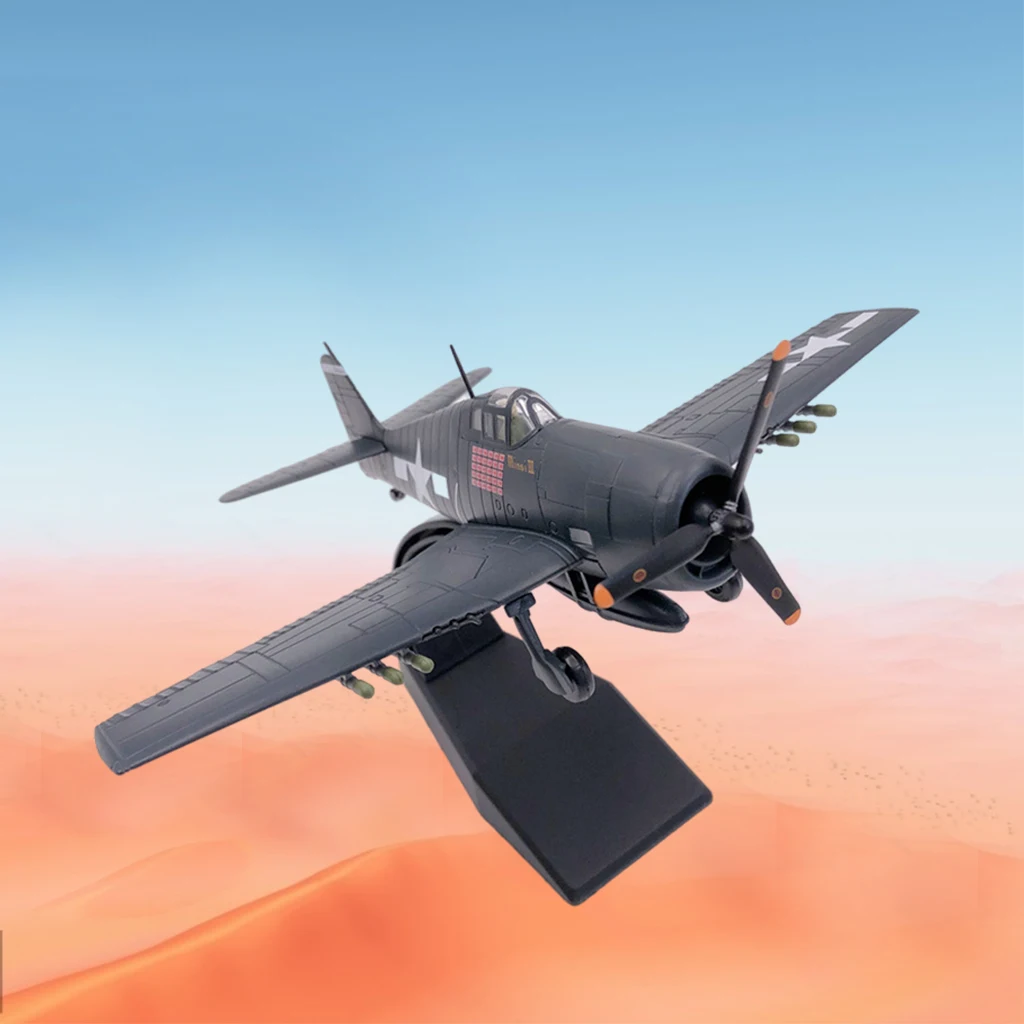 

Модель самолета из сплава F6F 1/72 с подставкой для мальчиков