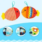 Книжка тканевая в виде маленькой рыбы, креативная мультяшная мягкая игрушка для младенцев с морскими животными, моющаяся, для раннего развития, для просвещения