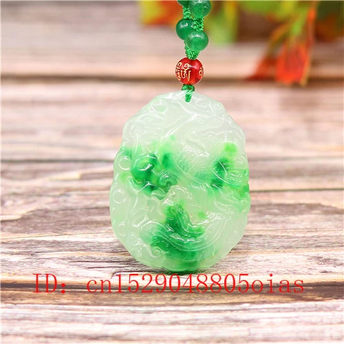 

Natural Green A Emerald Jade Phoenix Pendant Beads Necklace Charm Jadeite Jewellery Fashion Carved Amulet Gifts for Women Men
