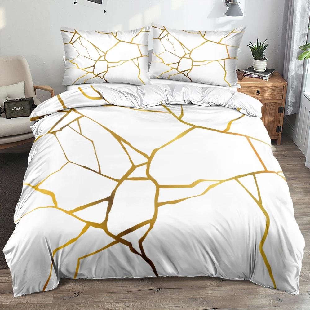 

Classic 3D Marble Quilt Cover Set Bedding Sets Comforter Covers Pillowcases Duvet Cover Linens Bed Queen 150x200 Bedspreads