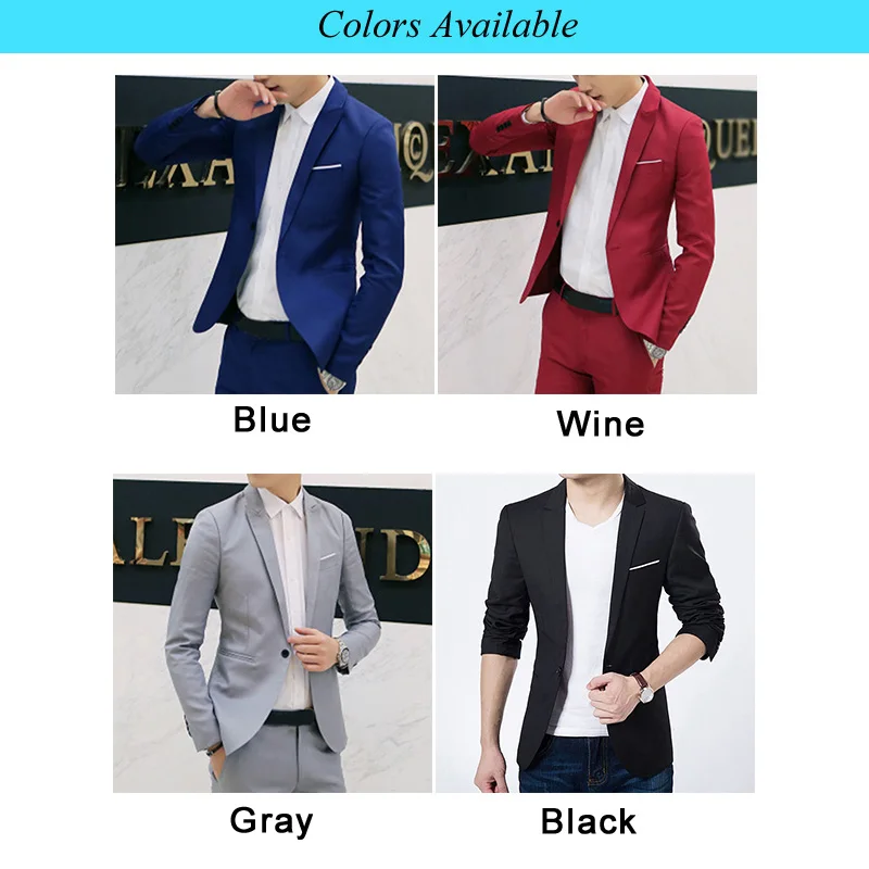 

Handsome Mens Formal One Button Suit Blazer Coat Jacket Tops Formal Business