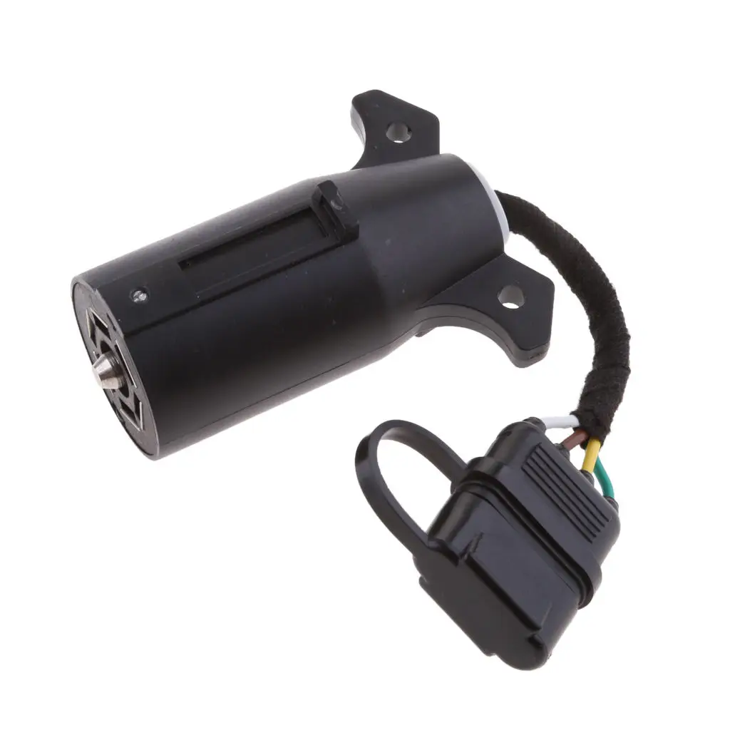 

Trailer 7 Way Flat to 4 Way Pin Adapter Connector with Secure Tab