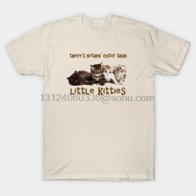 Мужская футболка с коротким рукавом noth'y Cuter Than Little Kitties Kitty (1) круглым вырезом