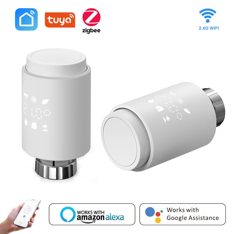 

Tuya ZigBee Smart Radiator Actuator Programmable Thermostatic Radiator Valve Temperature Controller Setup With Alexa Google home