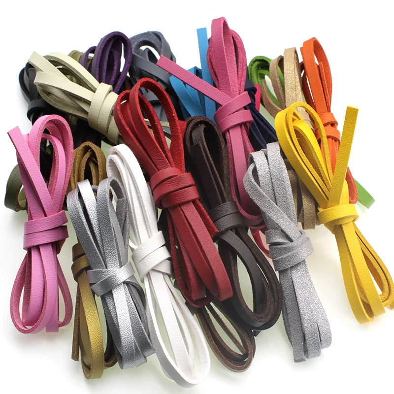 

3 4 5 8 10 12 20mm Flat Suede Leather Cord Soft PU Leather Cord Strap String Rope For DIY Craft Necklace Bracelet Jewelry Making
