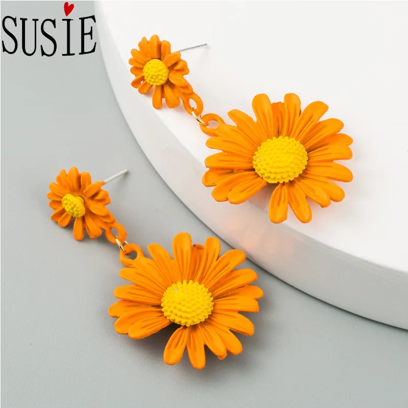 Женские серьги в форме маргариток LOVE SUSIE элегантные сережки подсолнуха ювелирные