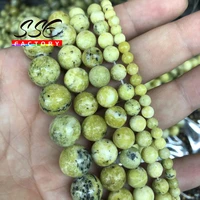 natural stone beads yellow turquoises round loose beads for jewelry making diy womens bracelet accessories 4 6 8 10 12mm 15