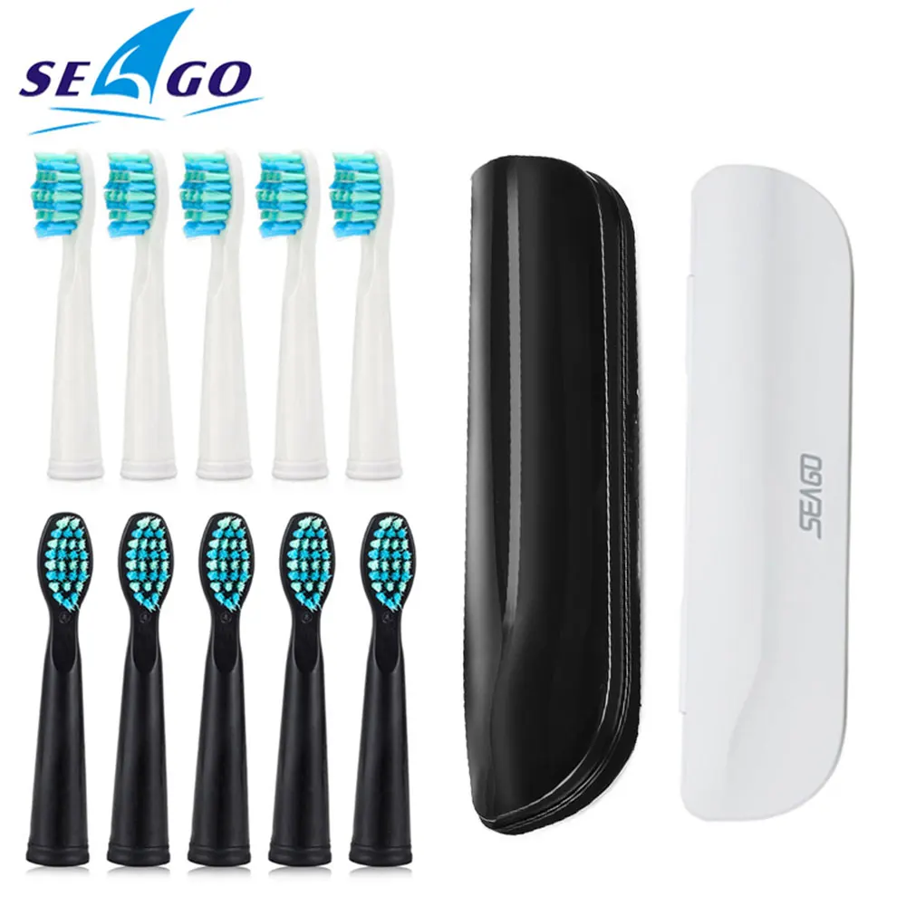 Сменные насадки для электрической зубной щетки Seago, подходит для зубной щетки Seago, бесплатная доставка, портативная коробка для хранения, ко...