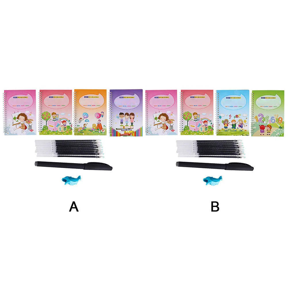 

For Kids Reused Magic Writing Paste Handwriting Copybook Set Student Paper Letter Calligraphy Practice Home School Auto Fade Art