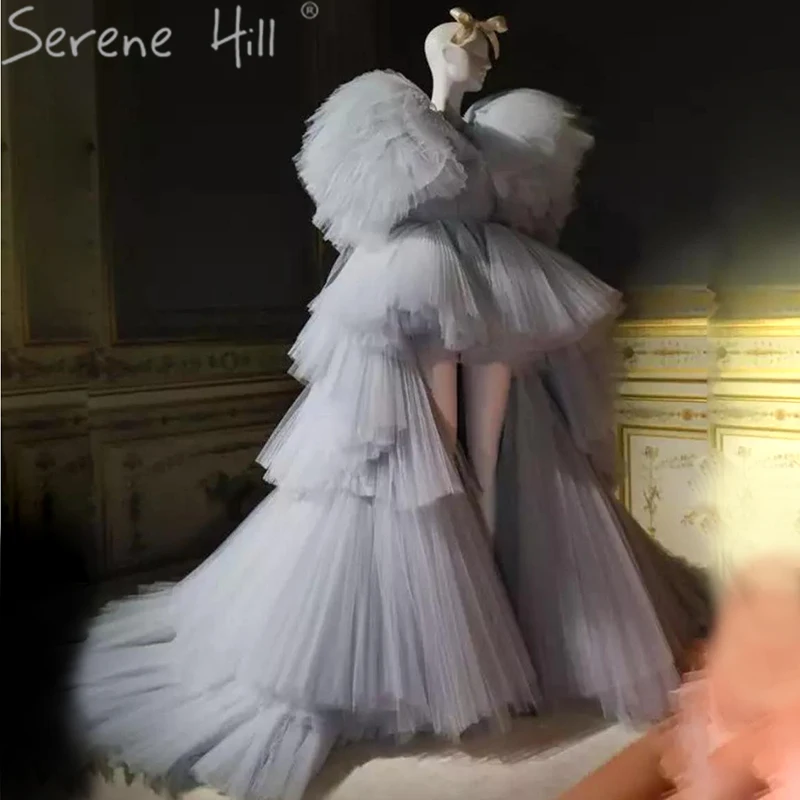 Новые серые Асимметричные Модные Вечерние Платья Simpe многоуровневые