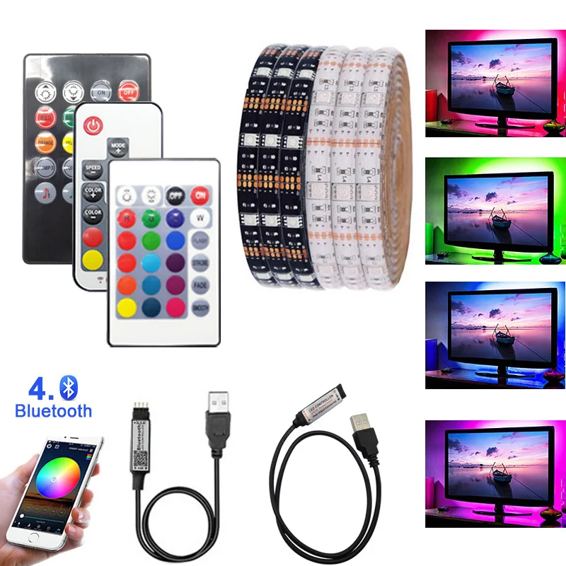 5 В USB Светодиодная лента 5050 RGB изменяемый светодиодный ТВ фон светильник ing 50 см 1 м