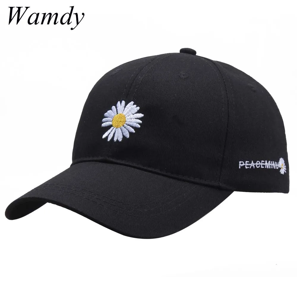 Летняя Маргаритка бейсболка с вышивкой модные однотонные мужские и женские