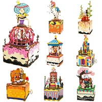 robotime rolife rotatable diy 3d wooden puzzle game colorful assembly music box toy gift for children kids adult am