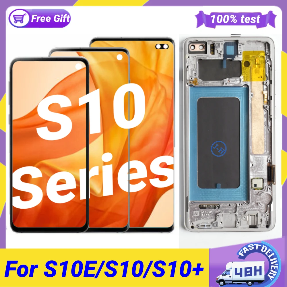 

New Original Super AMOLED LCD Display for Samsung Galaxy S10 G973F S10Plus G975F S10e G970F Repair Parts Touch Screen Digitizer
