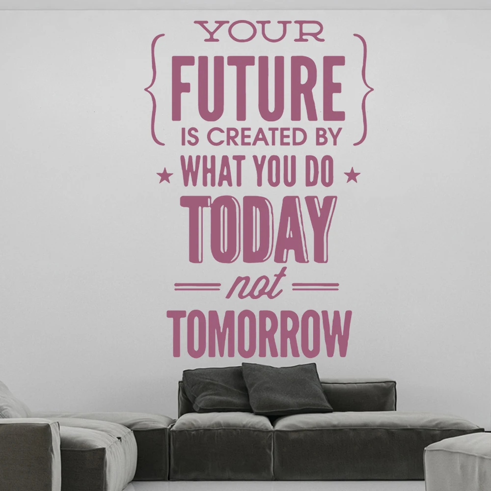 

Your Future Is Created By What You Do Phrases Vinyl Team Wall Decals For Company Office Study Room Decoration Stickers HQ1163