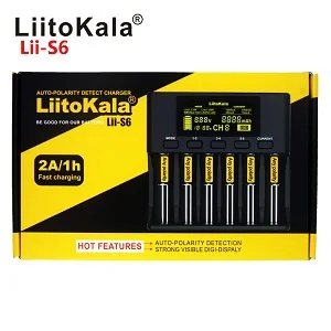 Lii-S6 HK liitokala lii-100 B 18650 Батарея Зарядное устройство для 26650 16340 CR123 lifepo4 1.2 В Ni-MH Ni-Cd Rechareable Батарея(№ 5 В выход - Цвет: Lii-S6
