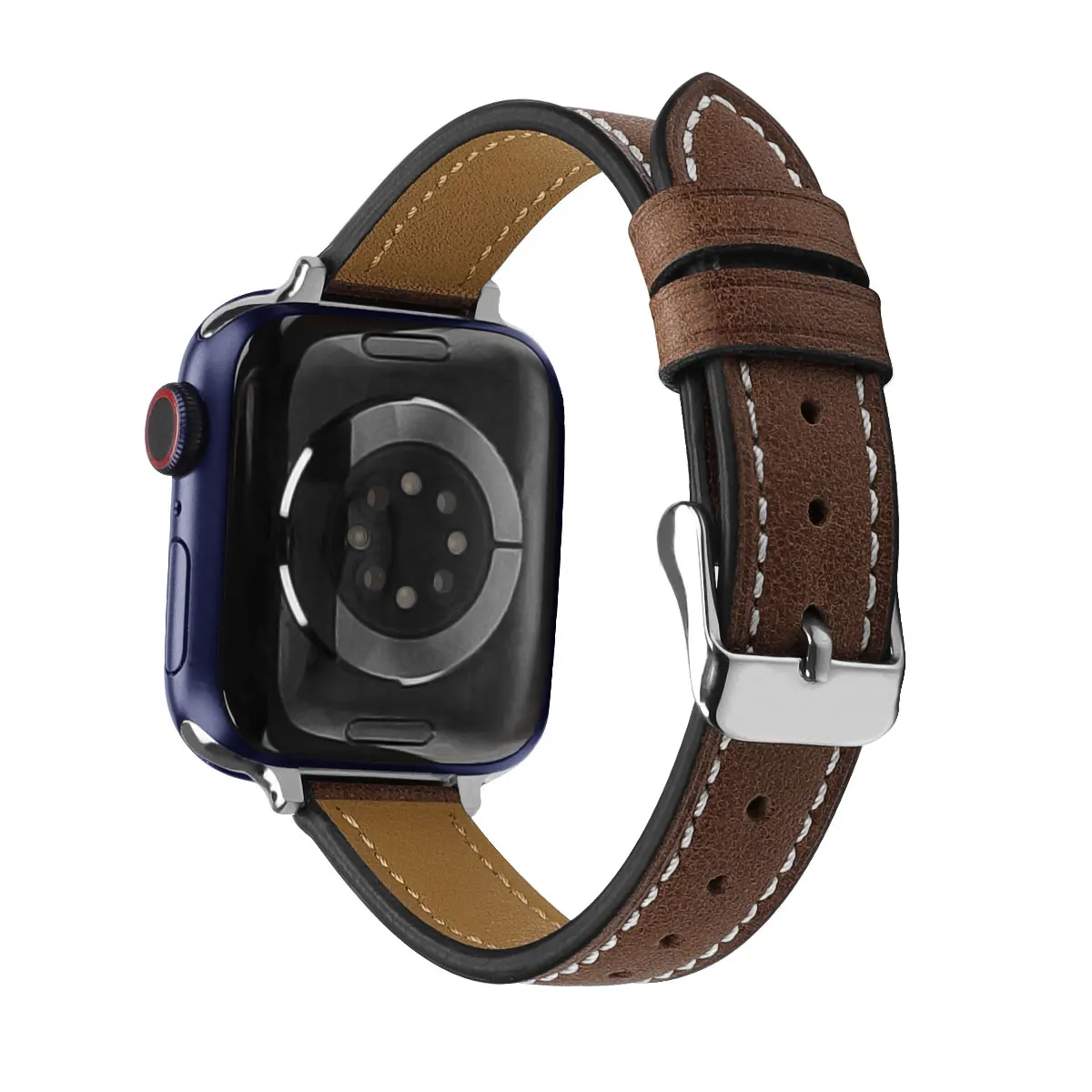 

Ремешок кожаный для apple watch band, кожаный браслет для Apple watch band 3 2 38 42 мм 45 41, SE 7 6 5 4 44 40 мм