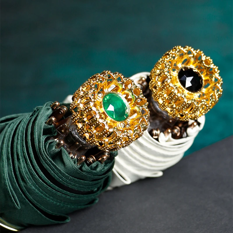 Comprare 2021 Designer Di Lusso Ombrello Pioggia Donna Mini Ombrelli Portatili 8K Antivento Nero Uomo Regali Ombrello Sole UV Ombrellone Paraguas