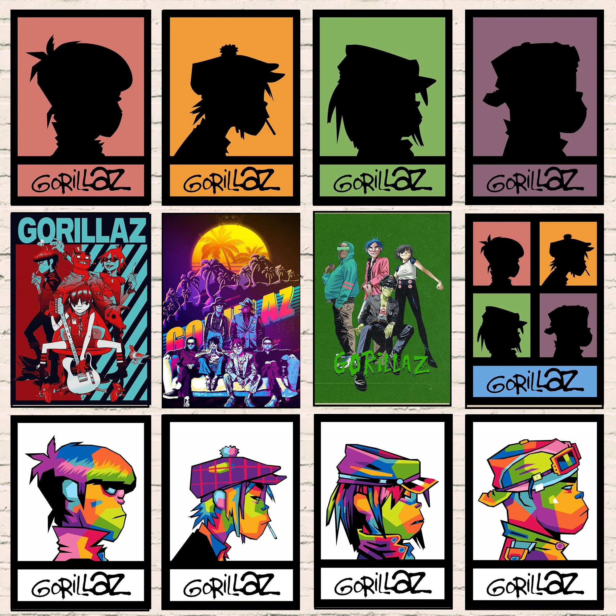 Плакат Gorillaz искусство раньше демон 2-D певец живопись настенное украшение бара