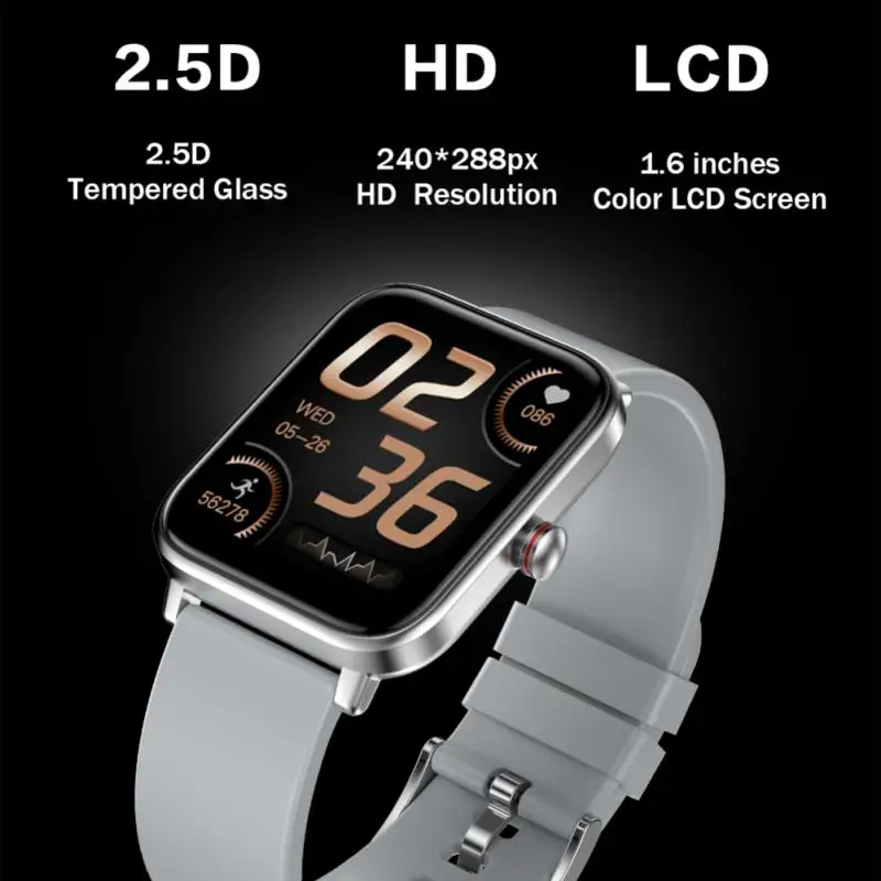 

G60 Smart Bracelet 1.6 Inch Heart Rate Blood Pressure Blood Oxygen Waterproof Sports Fitness Smart Bluetooth-Compatible Watch