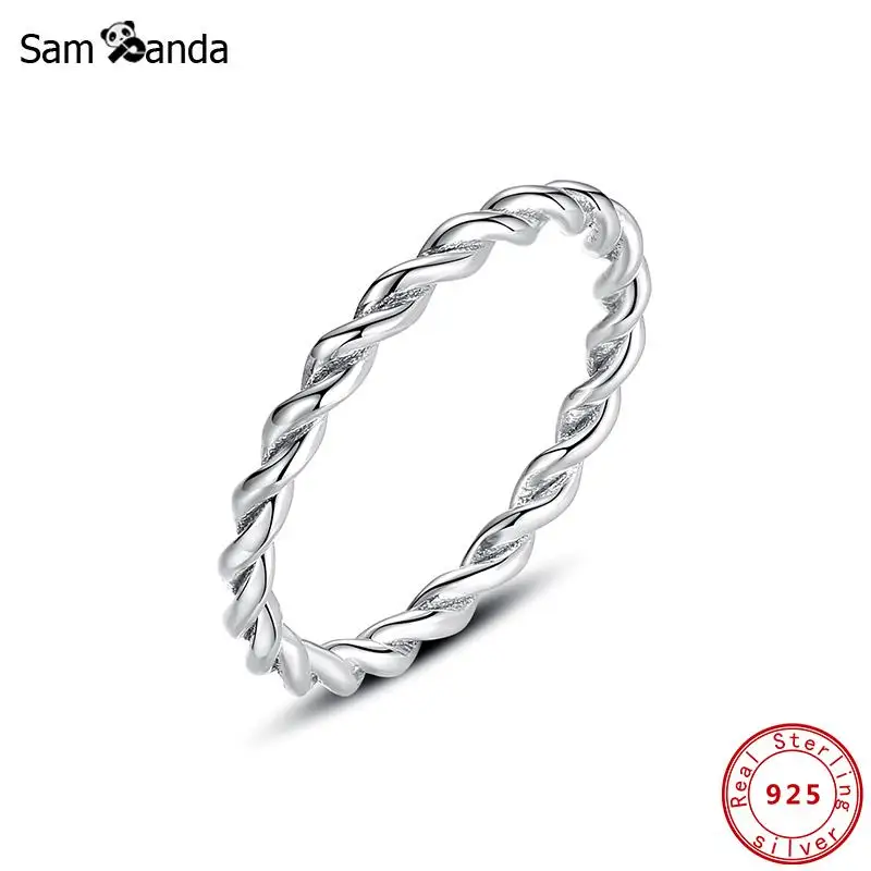 

2020 Original 100% 925 Sterling Silver Ring Pave Knot Rings Gift Women Wedding Anillos Fine Jewelry Luxury Brand